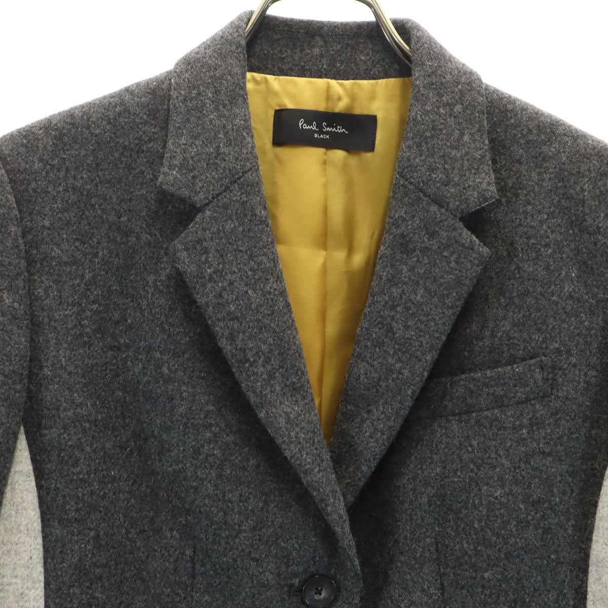美品 Paul Smith BLACK ポールスミス ブラック 日本製 ウール ジャケット 42 グレー レディース