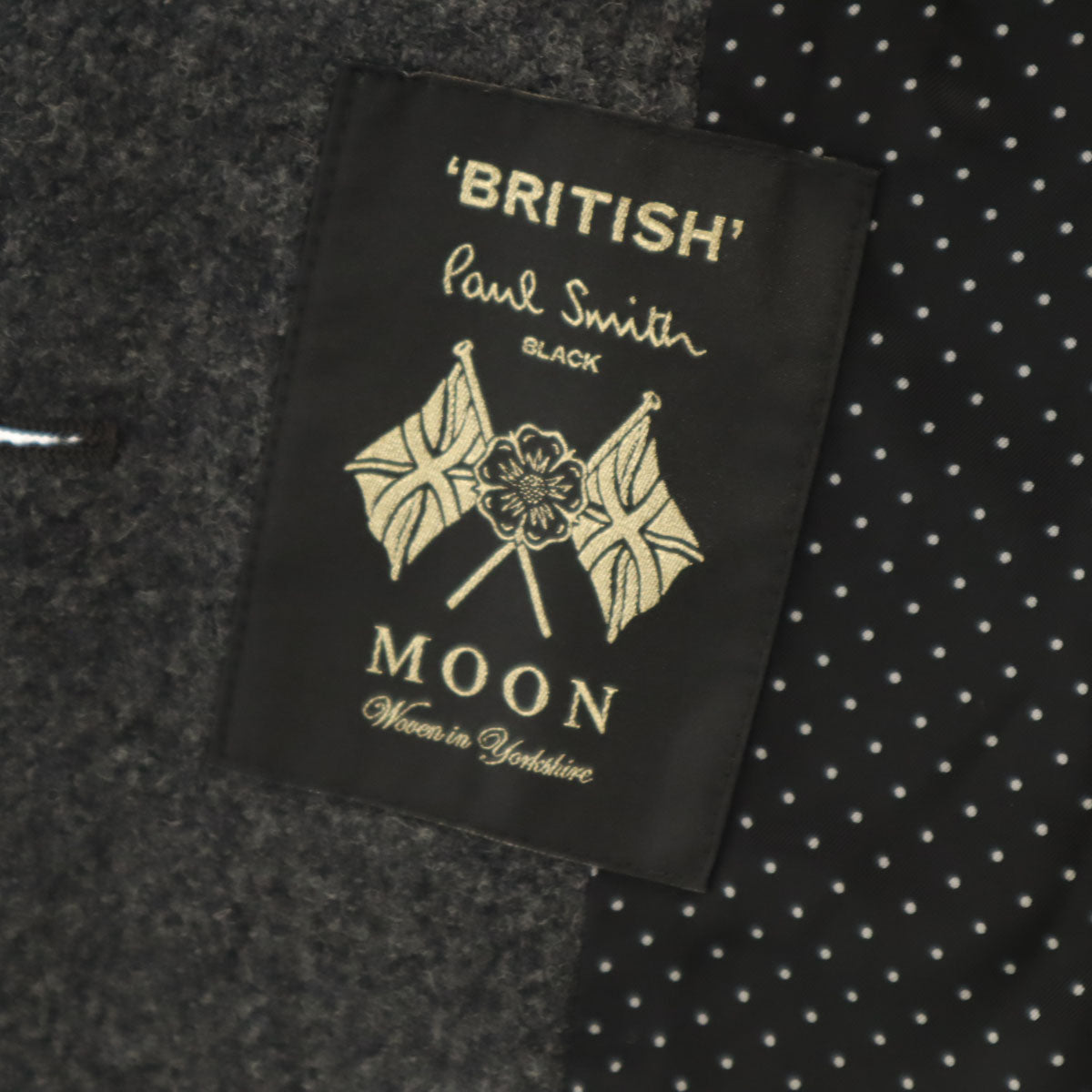 美品 Paul Smith BLACK ポールスミス ブラック 日本製 ウール ジャケット 42 グレー レディース