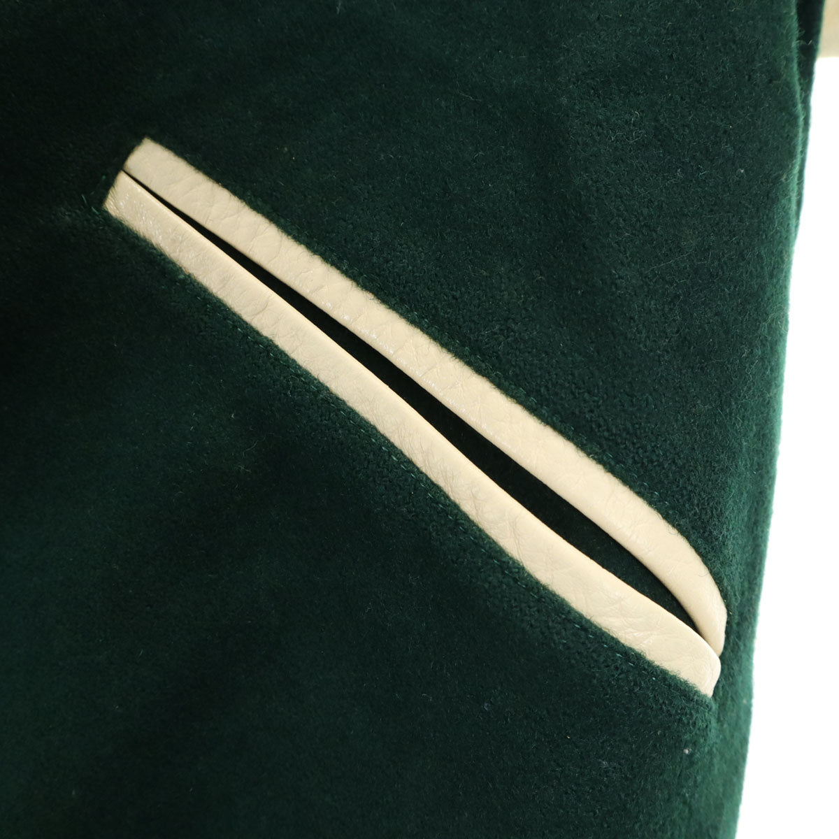 HOTSCOOP ホットスクープ 70s 日本製 ウールブレンド ヴィンテージ スタジャン F グリーン系 袖レザー メンズ