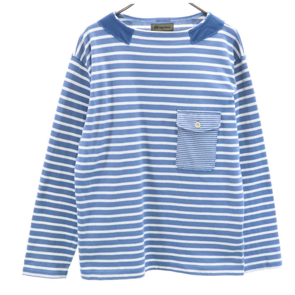 Nigel Cabourn ナイジェルケーボン 日本製 ボーダー柄 長袖 カットソー 50 ブルー メンズ