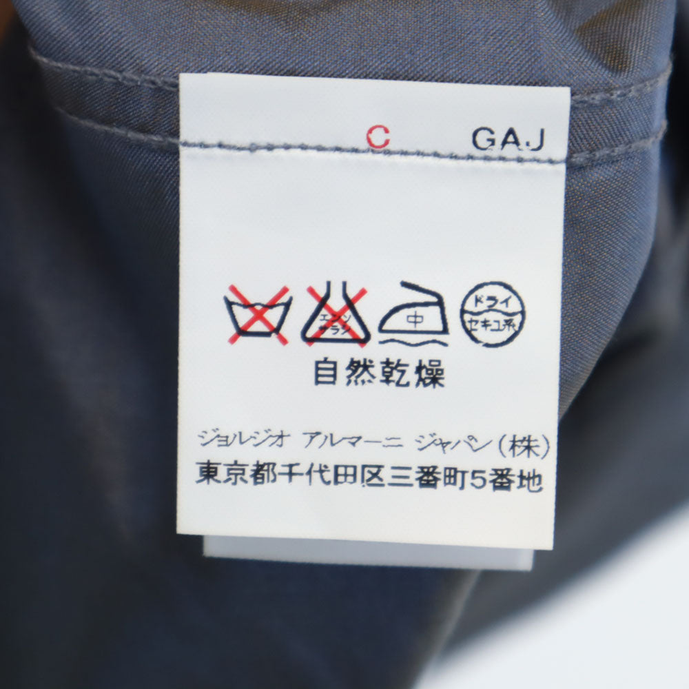 未使用 GIORGIO ARMANI ジョルジオアルマーニ イタリア製 長袖 バンドカラーシャツ 40 ブルー 変形 レディース