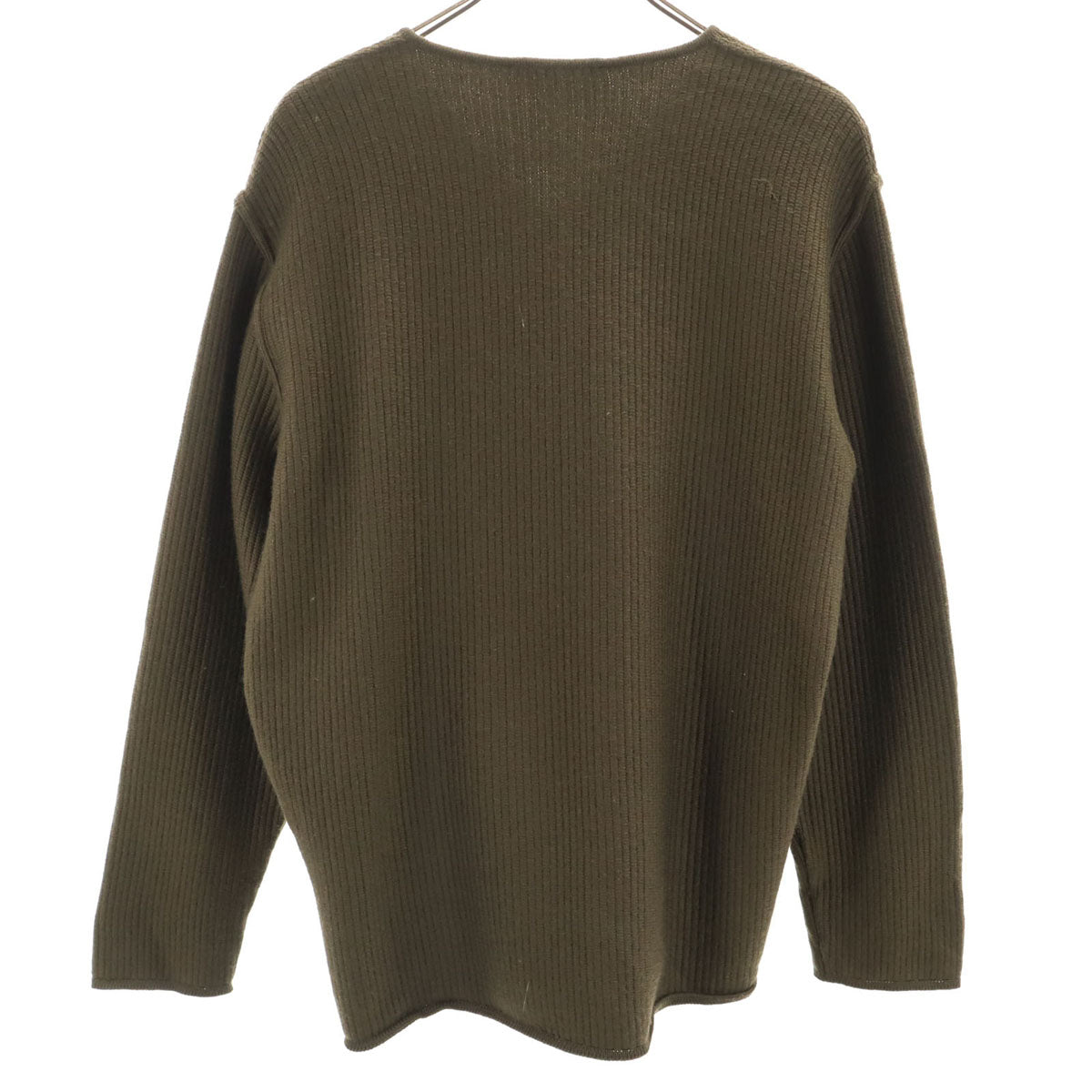 Ermenegildo Zegna エルメネジルドゼニア イタリア製 長袖 Vネック ニット M カーキ メンズ