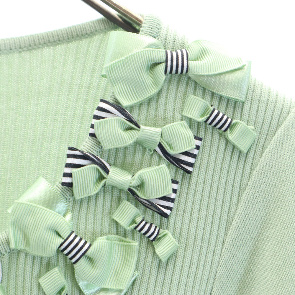 Rene ルネ 日本製 長袖 ジップアップ ニットカーディガン 34 ライトグリーン レディース