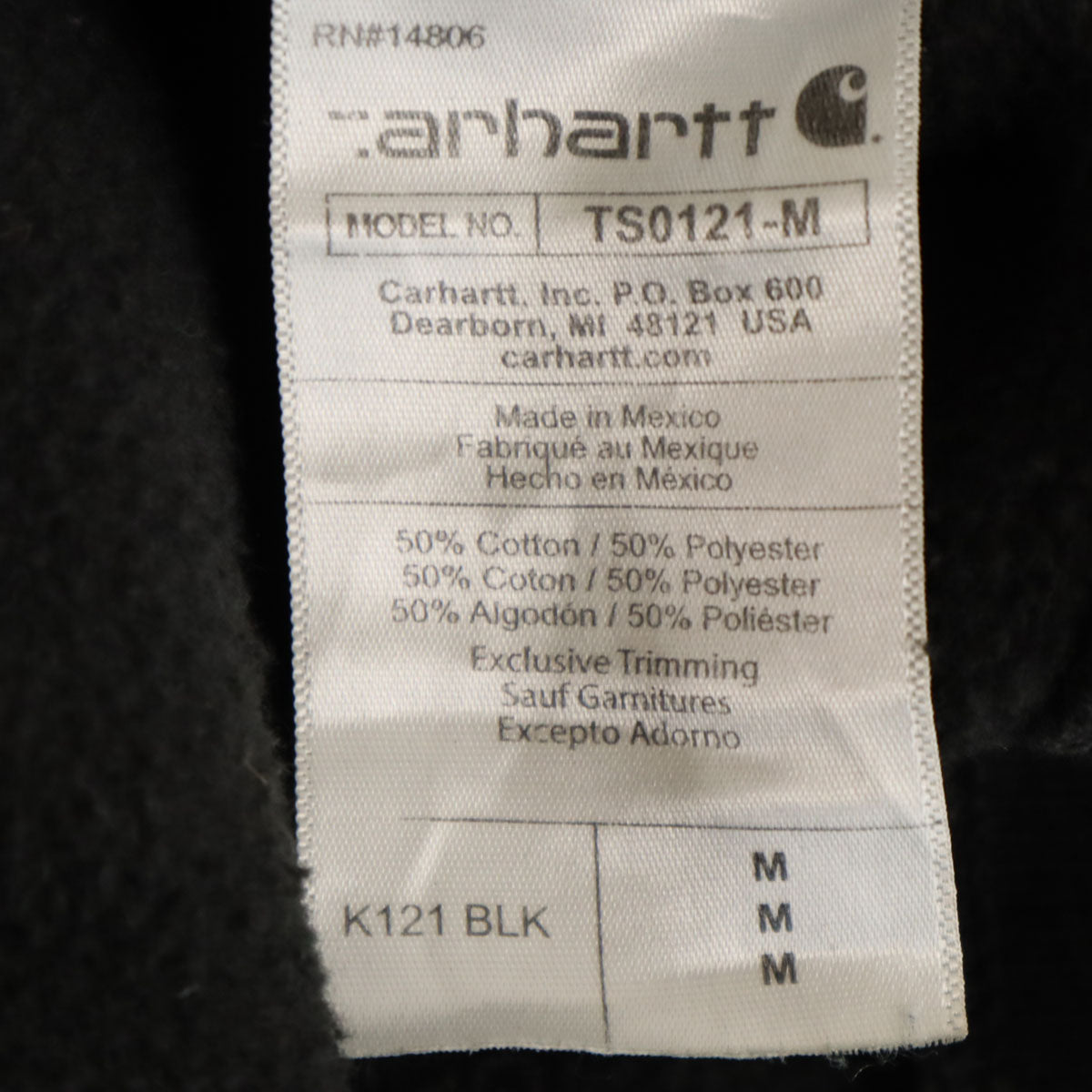 Carhartt カーハート 長袖 スウェットパーカー M ブラック メンズ