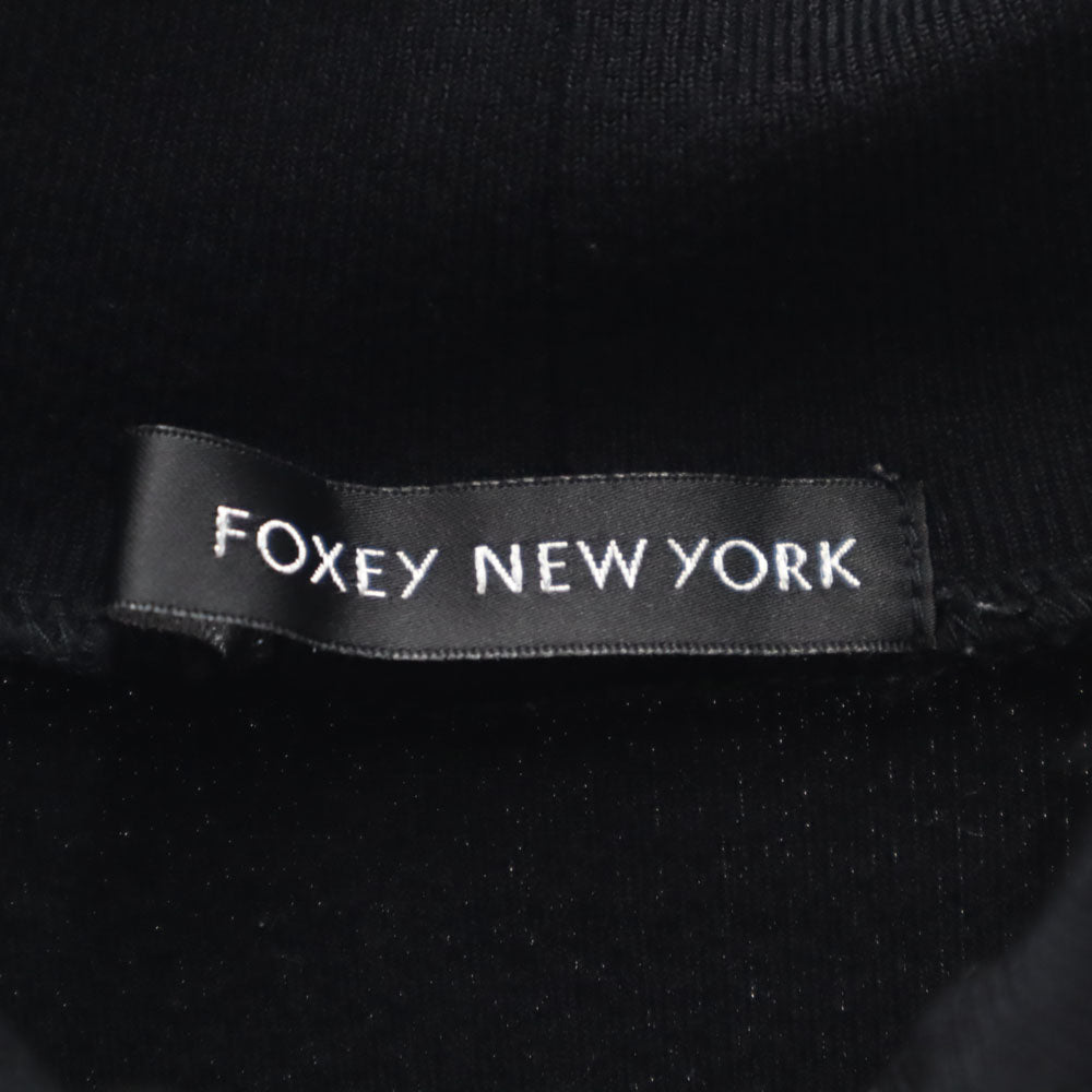 FOXEY NEW YORK フォクシーニューヨーク 日本製 レーヨンブレンド 長袖 タートルネック セーター 42 ブラック レディース