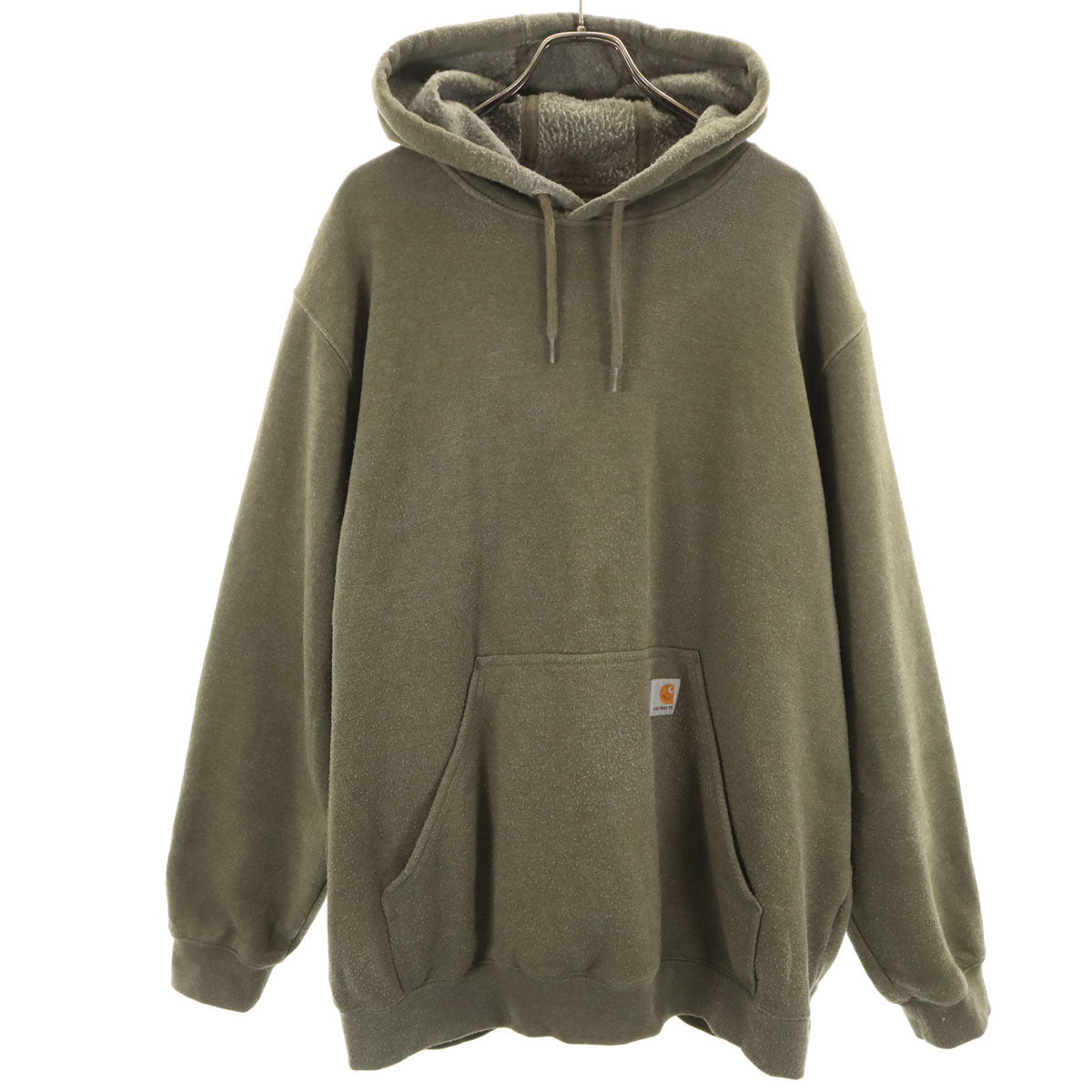 Carhartt カーハート 長袖 スウェットパーカー XL カーキ 裏起毛 プルオーバー メンズ