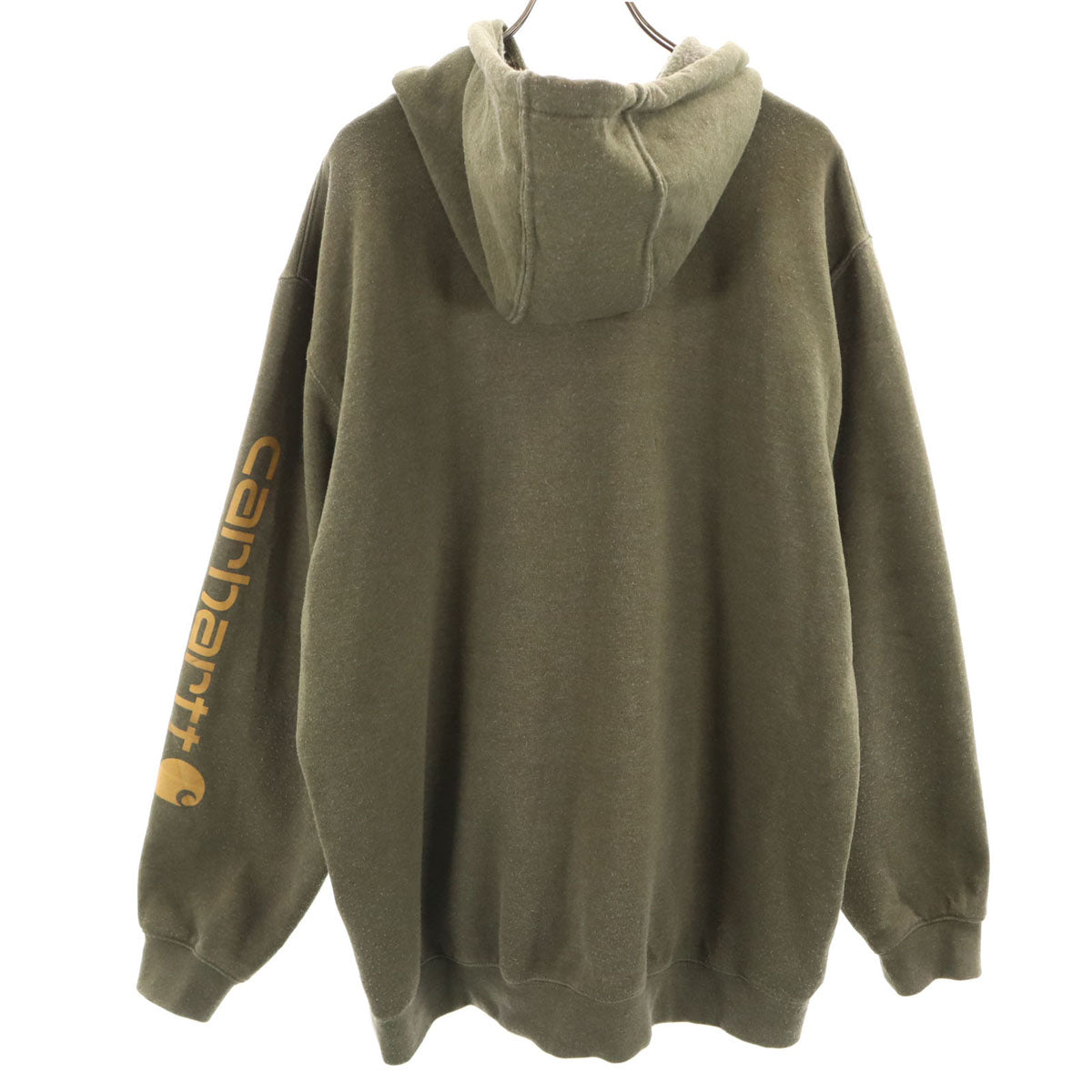 Carhartt カーハート 長袖 スウェットパーカー XL カーキ 裏起毛 プルオーバー メンズ