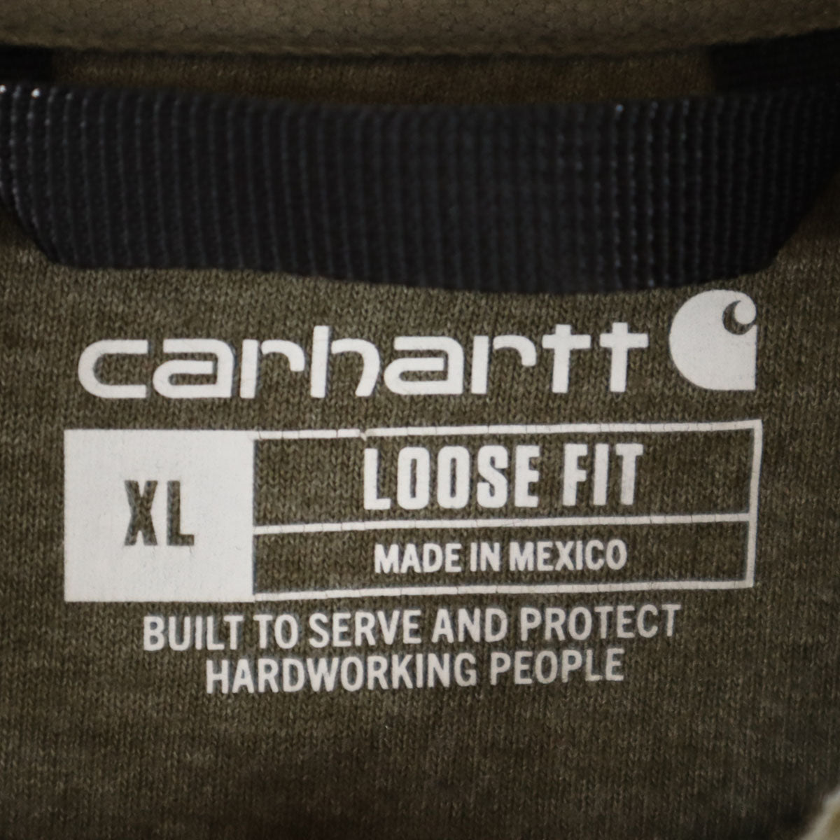 Carhartt カーハート 長袖 スウェットパーカー XL カーキ 裏起毛 プルオーバー メンズ