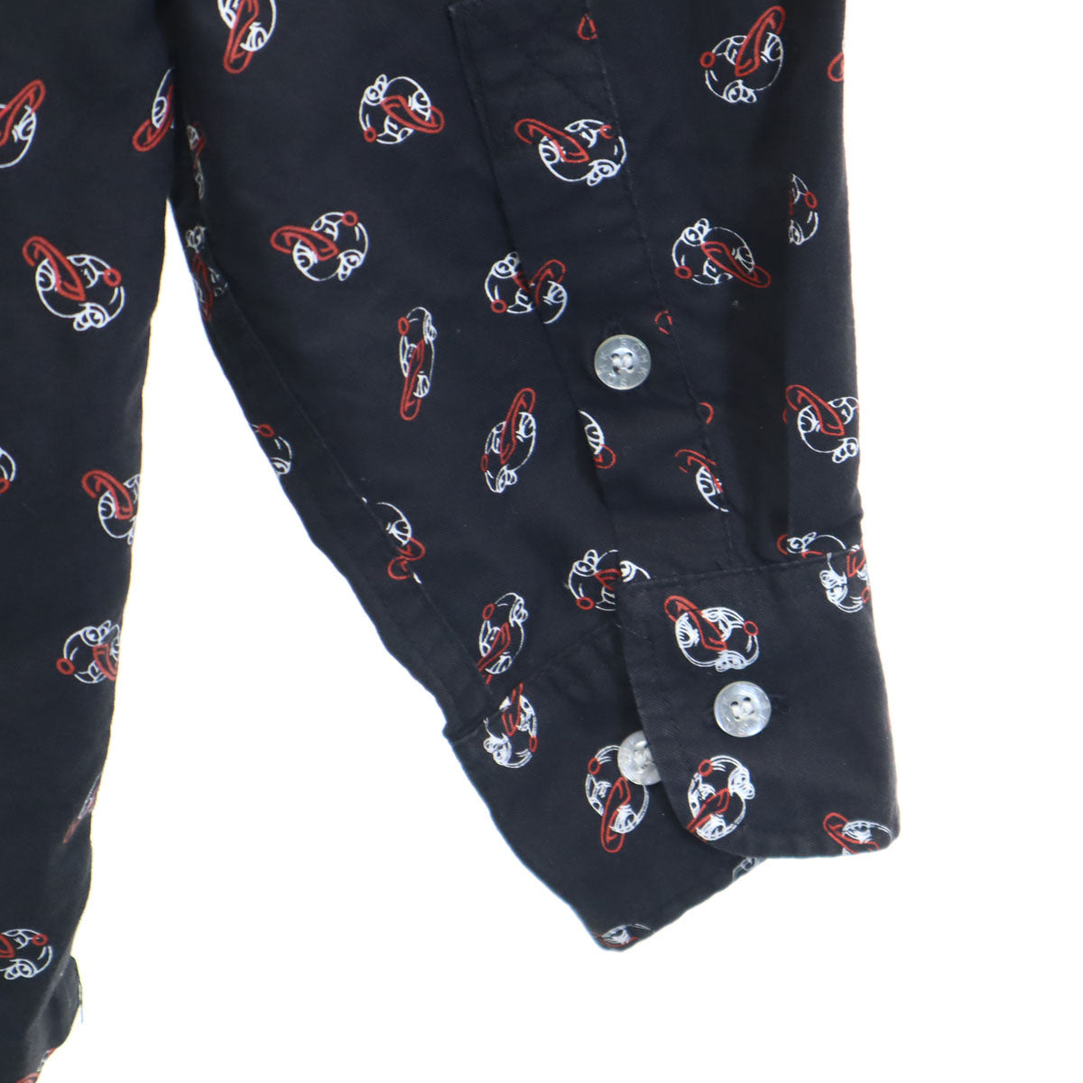 SOHK ショック 総柄 長袖 シャツ XXL ブラック ビッグサイズ メンズ