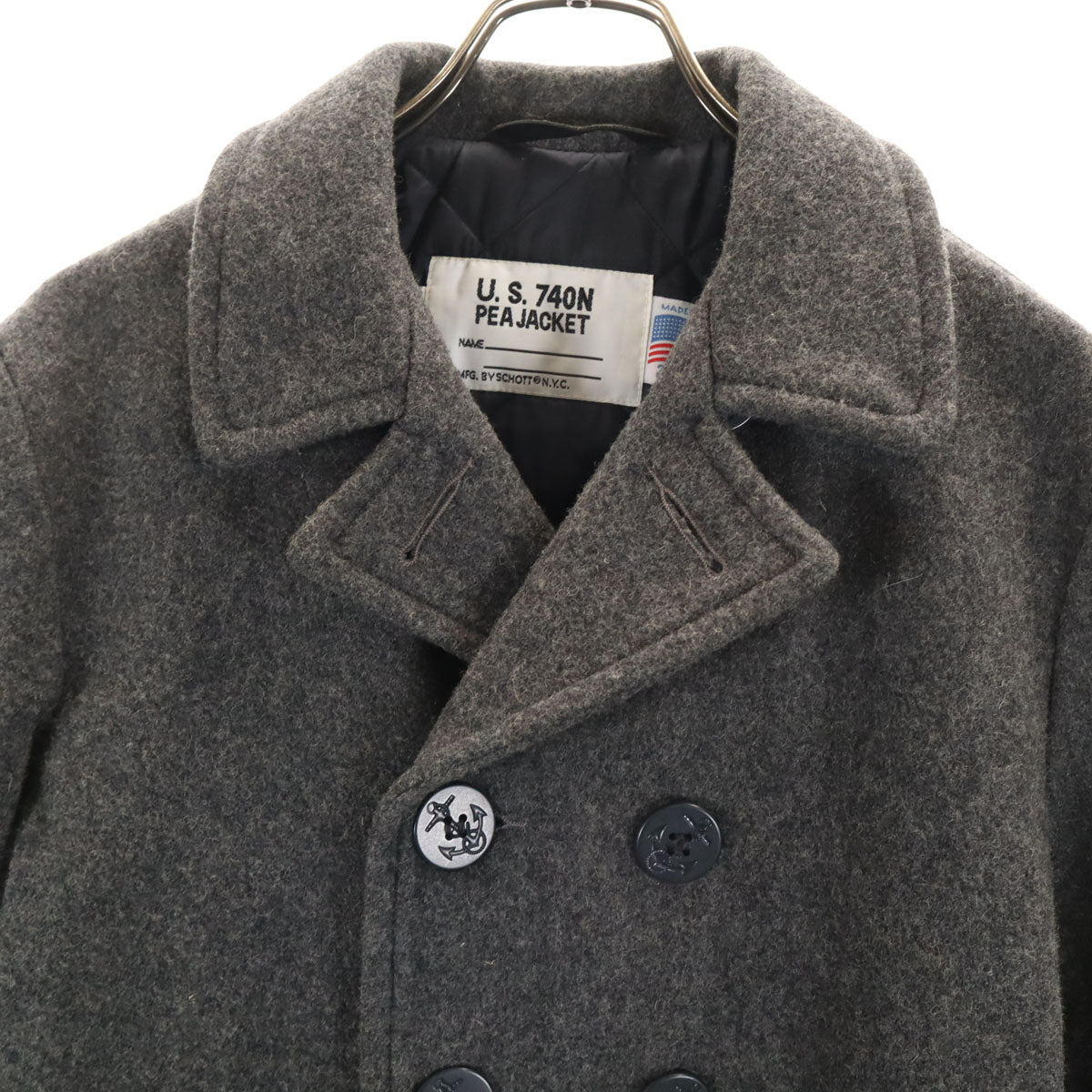 schott ショット USA製 ショート ピーコート 20 グレー U.S.740N メンズ