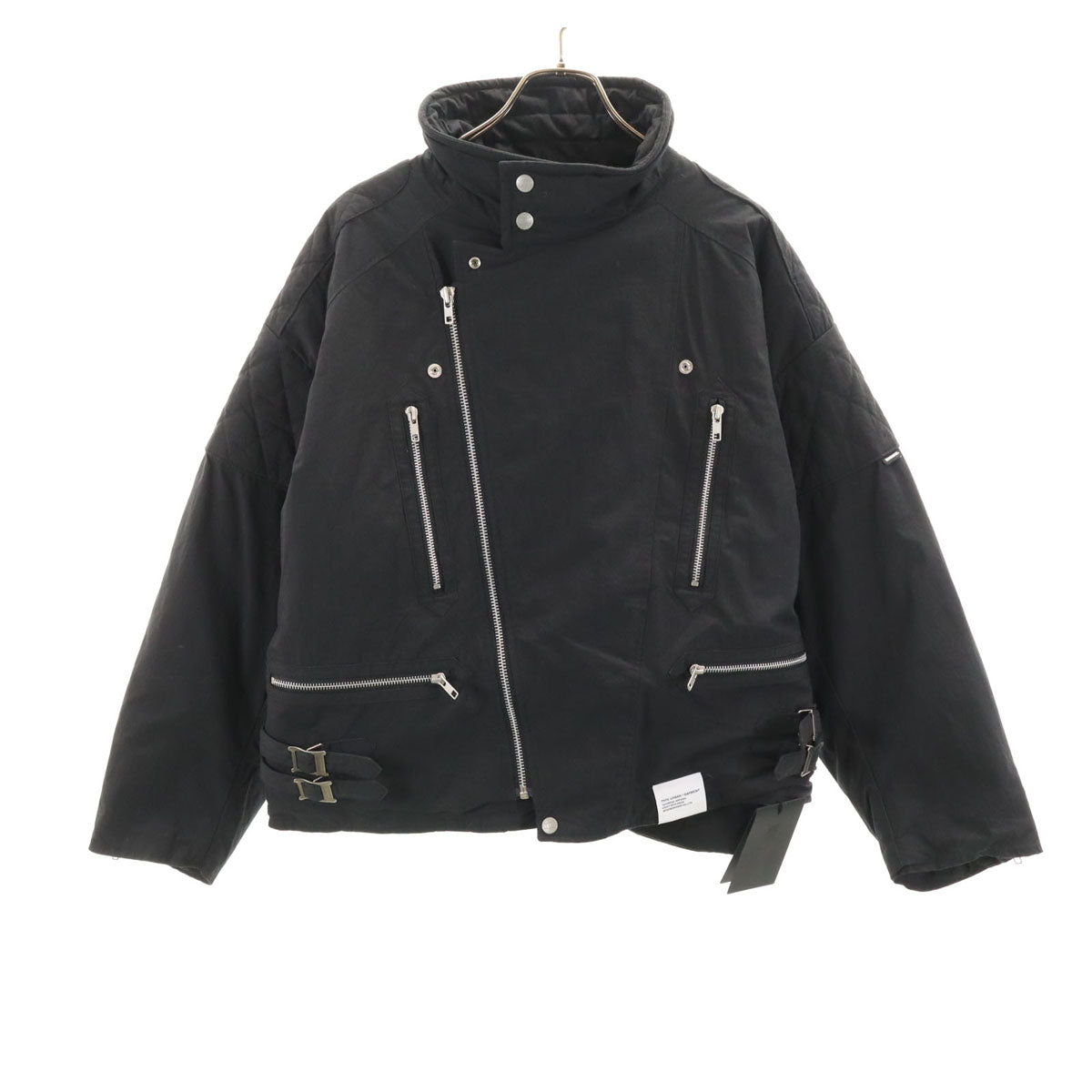 美品 NEIGHBORHOOD ネイバーフッド スタンドカラー ライダースジャケット M ブラック 中綿 メンズ