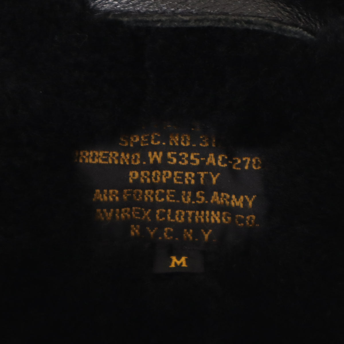 AVIREX アヴィレックス B-7 ムートン フライトジャケット M ブラック アラスカ メンズ