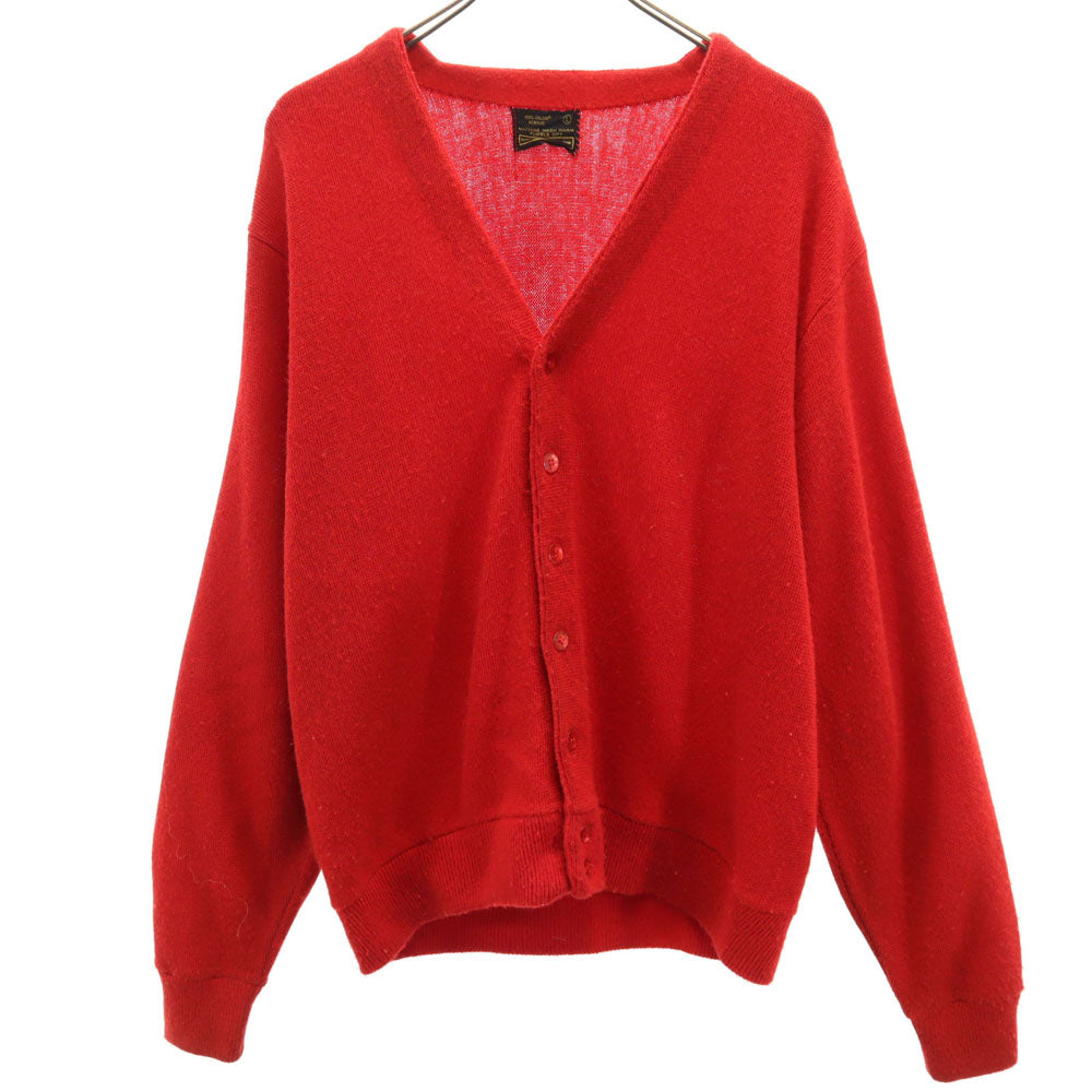Sears シアーズ 70s ヴィンテージ 長袖 アクリル カーディガン L レッド メンズ