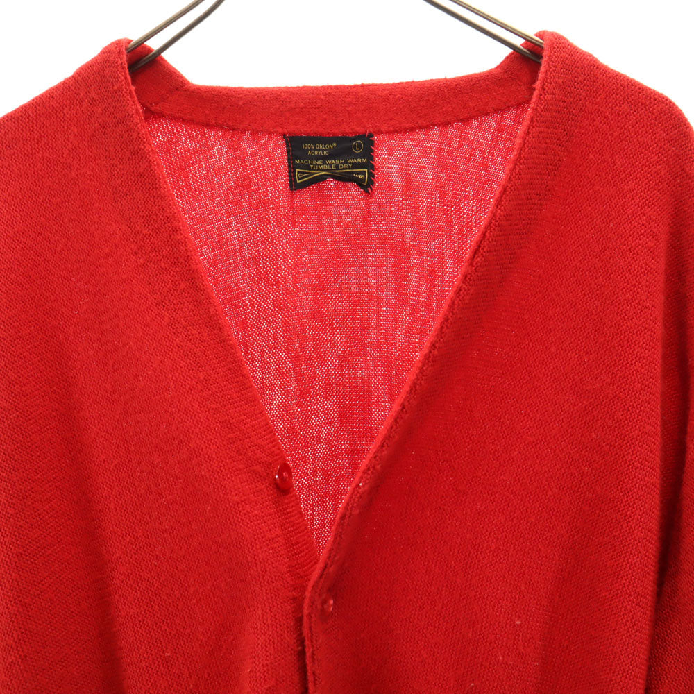 Sears シアーズ 70s ヴィンテージ 長袖 アクリル カーディガン L レッド メンズ