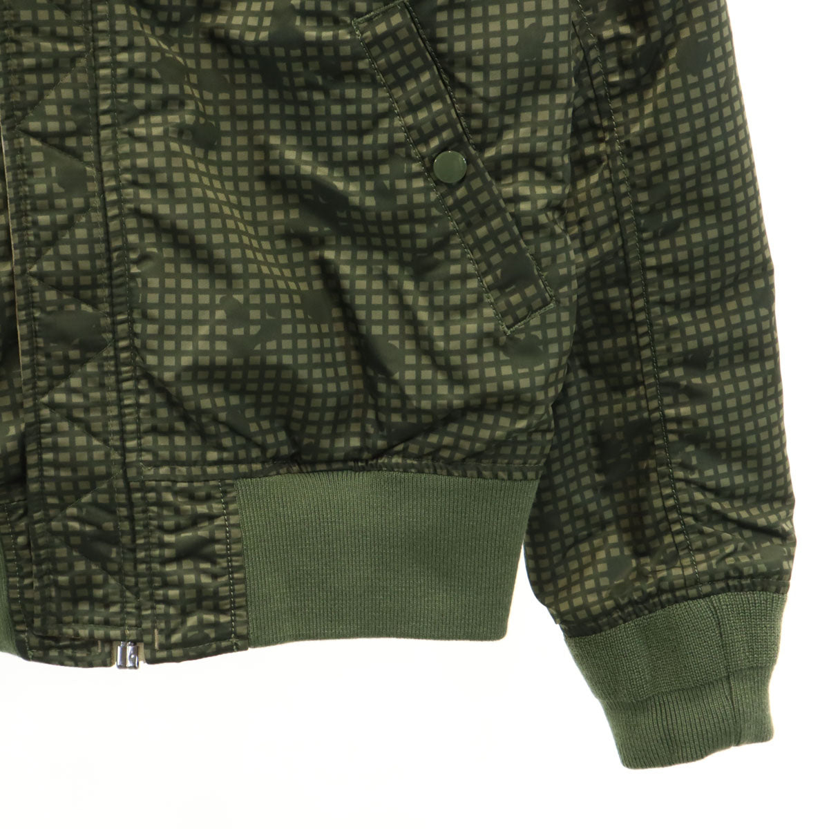 美品 ALPHA アルファ チョコチップカモ リバーシブル MA-1 フライトジャケット L オリーブ系 スリムフィット メンズ