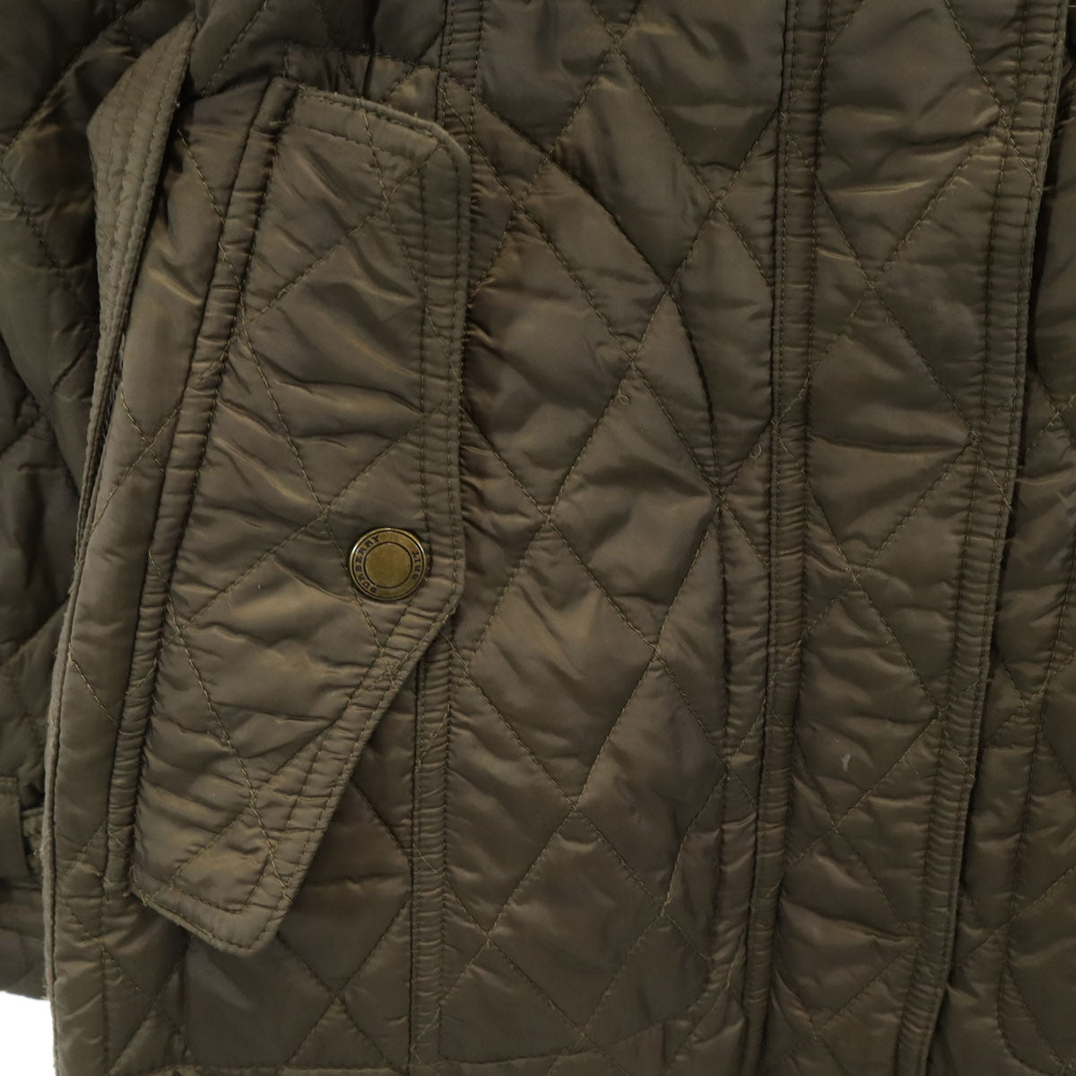 BURBERRY BRIT バーバリーブリット キルティングコート XS カーキ レディース