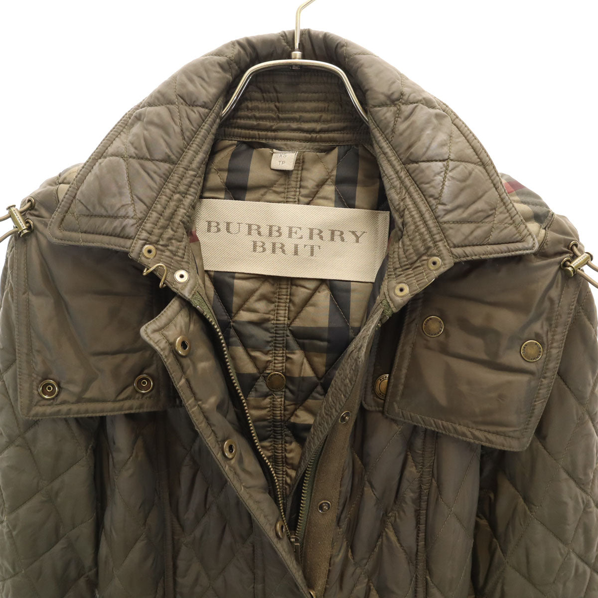BURBERRY BRIT バーバリーブリット キルティングコート XS カーキ レディース