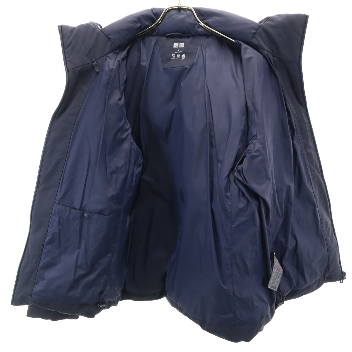 UNIQLO ユニクロ シームレス ダウンパーカー L ネイビー メンズ