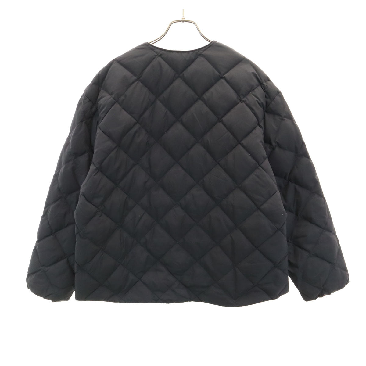 TAION タイオン UNFILO アンフィーロ コラボ ノーカラー キルティング ダウンジャケット ブラック レディース