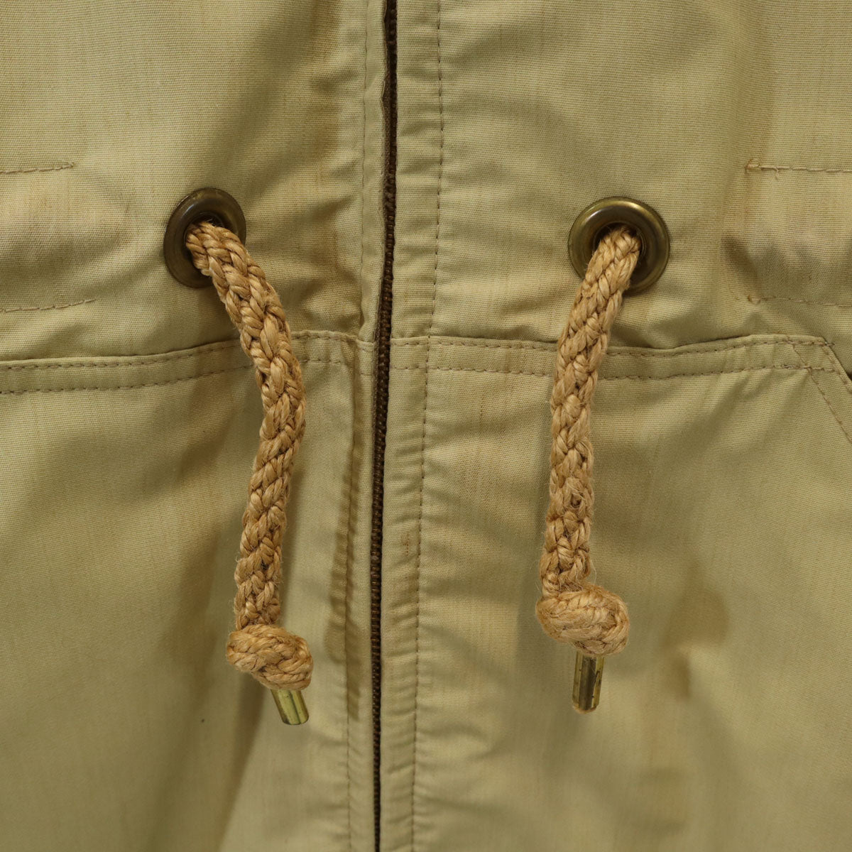 70s ヴィンテージ ミリタリージャケット ベージュ系 裏ボア IDEALジップ メンズ