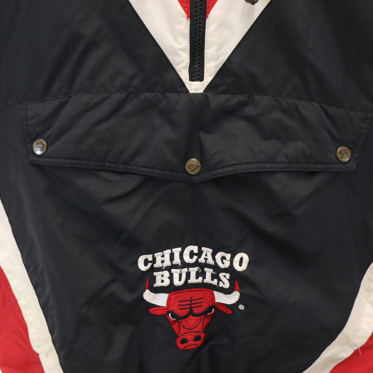 Lee SPORT リースポーツ 90s オールド ハーフジップ ナイロンジャケット L ブラック NBA シカゴブルズ プルオーバー メンズ
