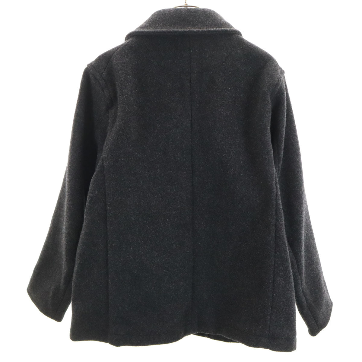 美品 Danton ダントン 日本製 丸襟 ウールモッサ ジャケット 42 チャコールグレー メンズ