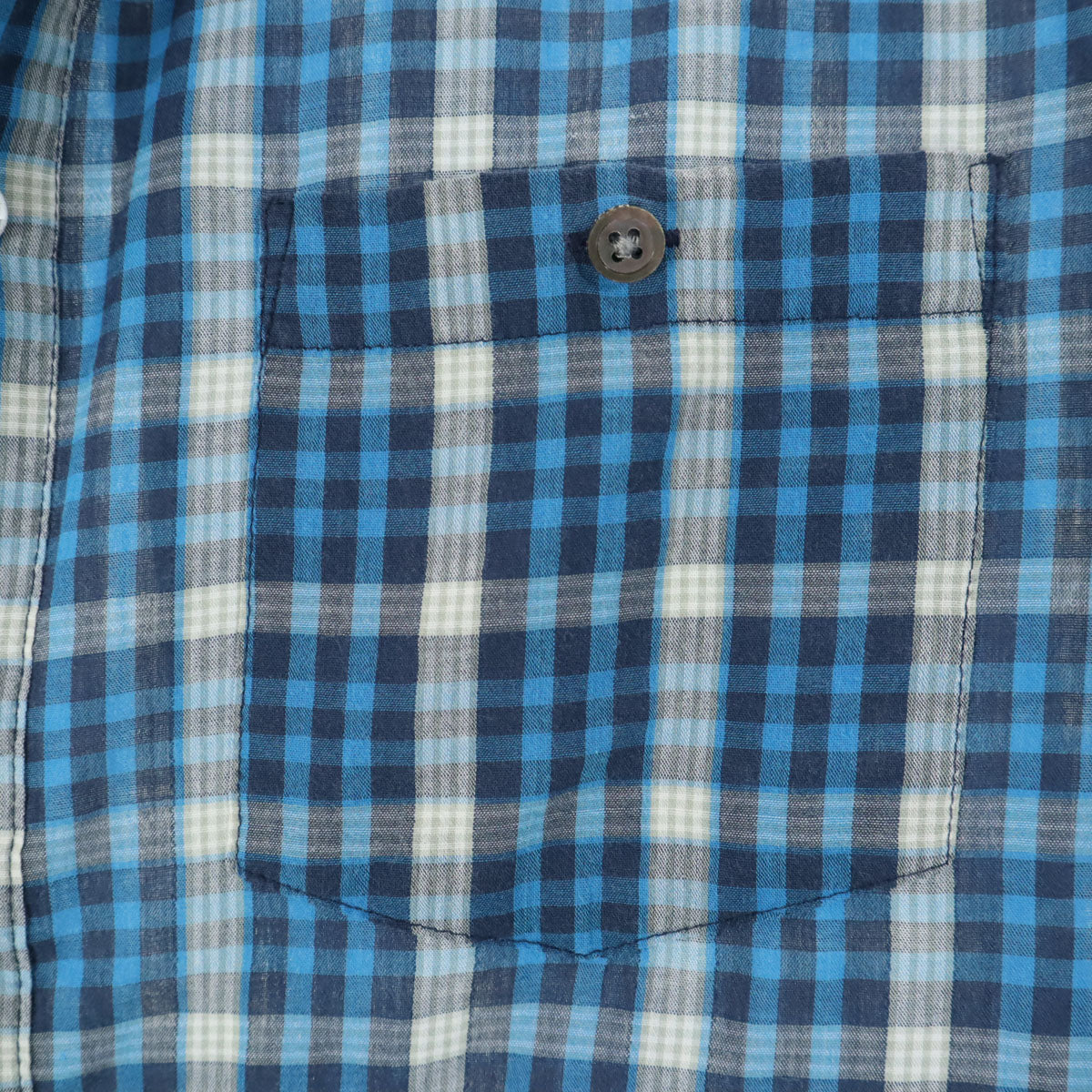 MARC BY MARC JACOBS マークバイマークジェイコブス チェック柄 長袖 SHRUNKEN FIT シャツ S ブルー ロールアップ袖 レディース