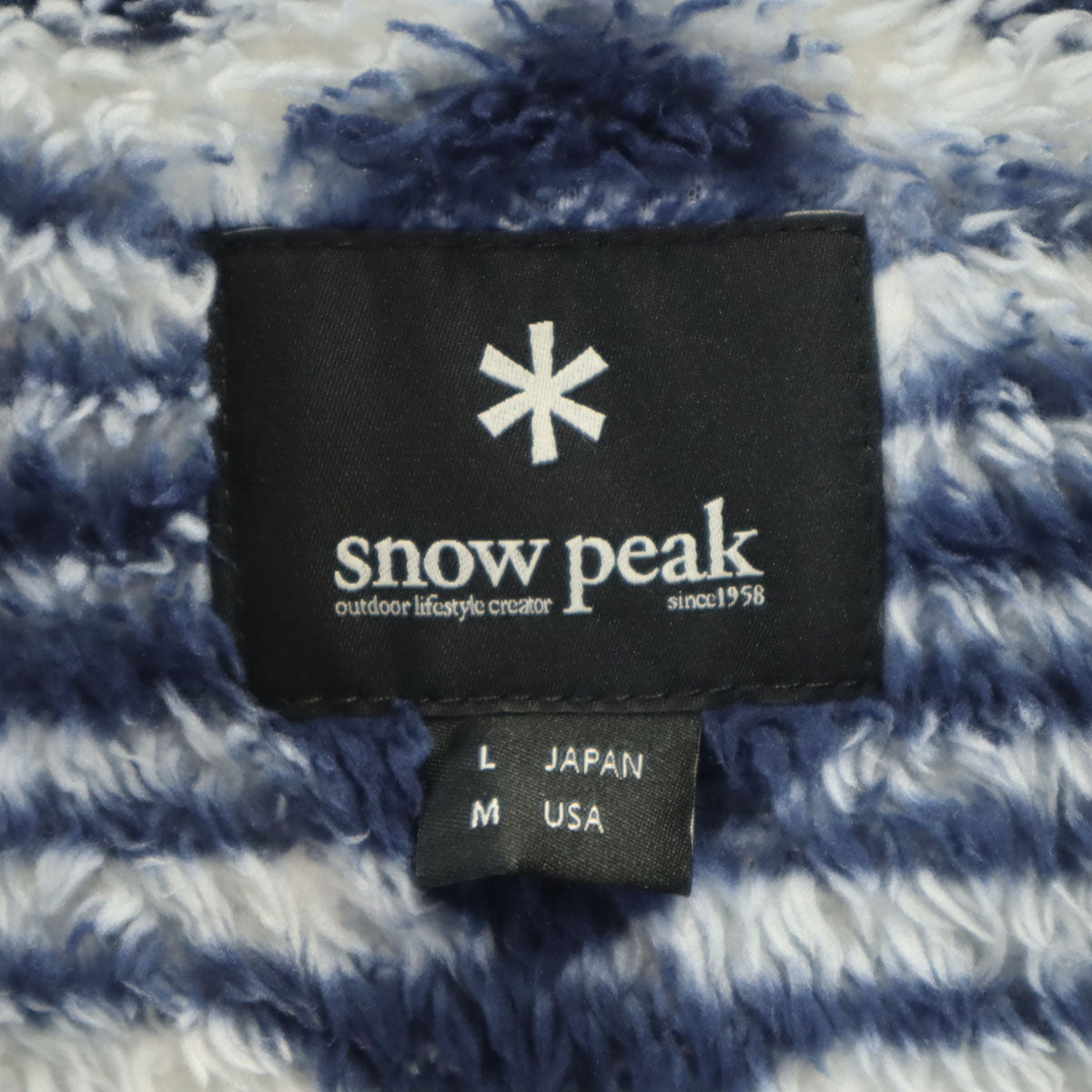 snowpeak スノーピーク 総柄 フリースジャケット L ネイビー アウトドア メンズ