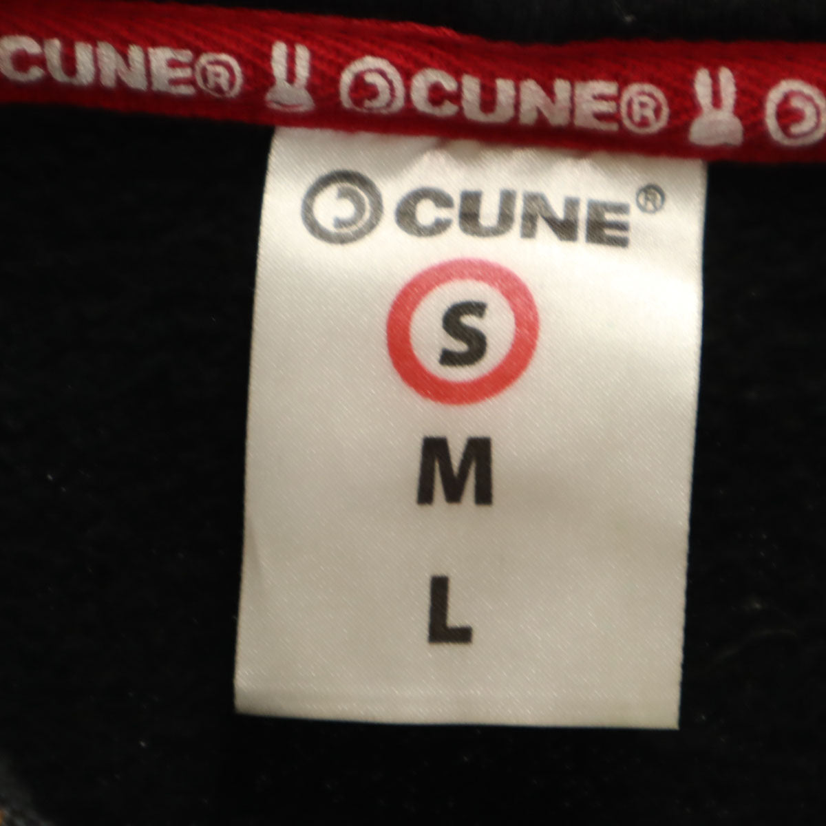 CUNE キューン バックプリント 長袖 スウェット ジップパーカー S ブラック レディース