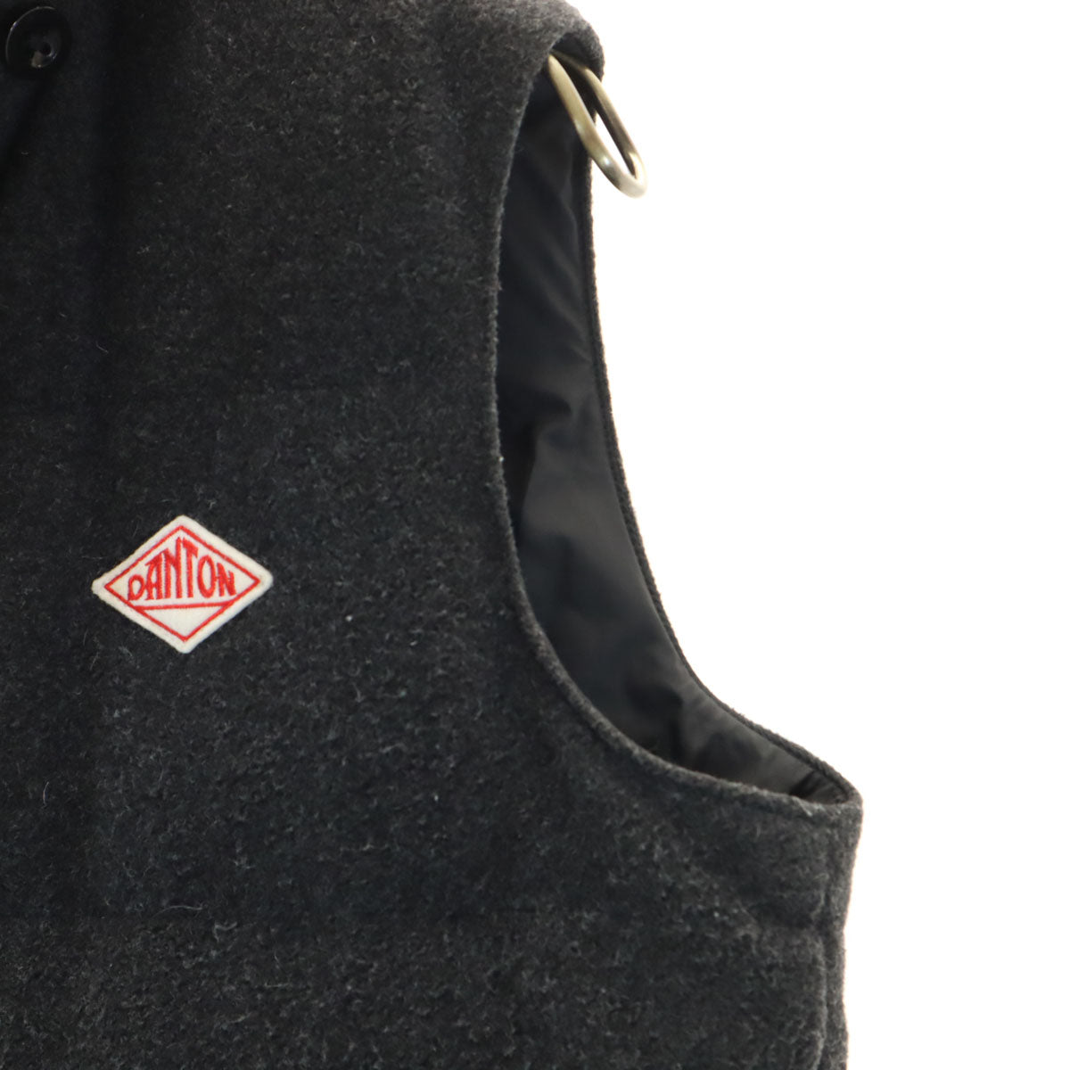 Danton ダントン BEAMS ビームス別注 ウールモッサ ダウンベスト 34 チャコールグレー レディース