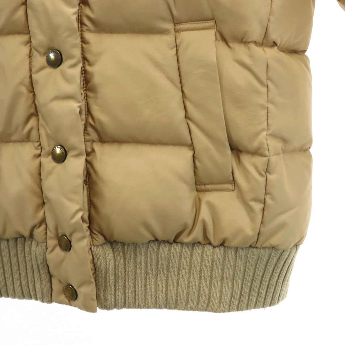 BURBERRY LONDON BLUE LABEL バーバリー ロンドン ブルーレーベル ダウンジャケット 38 ベージュ ラクーンファー付き レディース