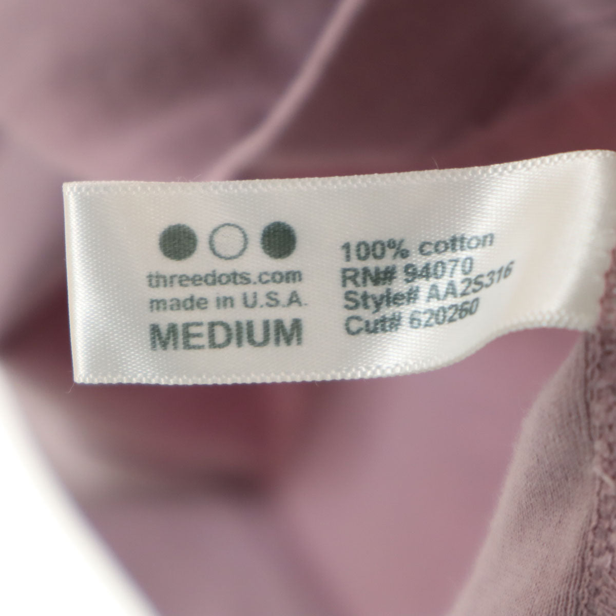 three dots スリードッツ USA製 長袖 カットソー M パープル系 レディース