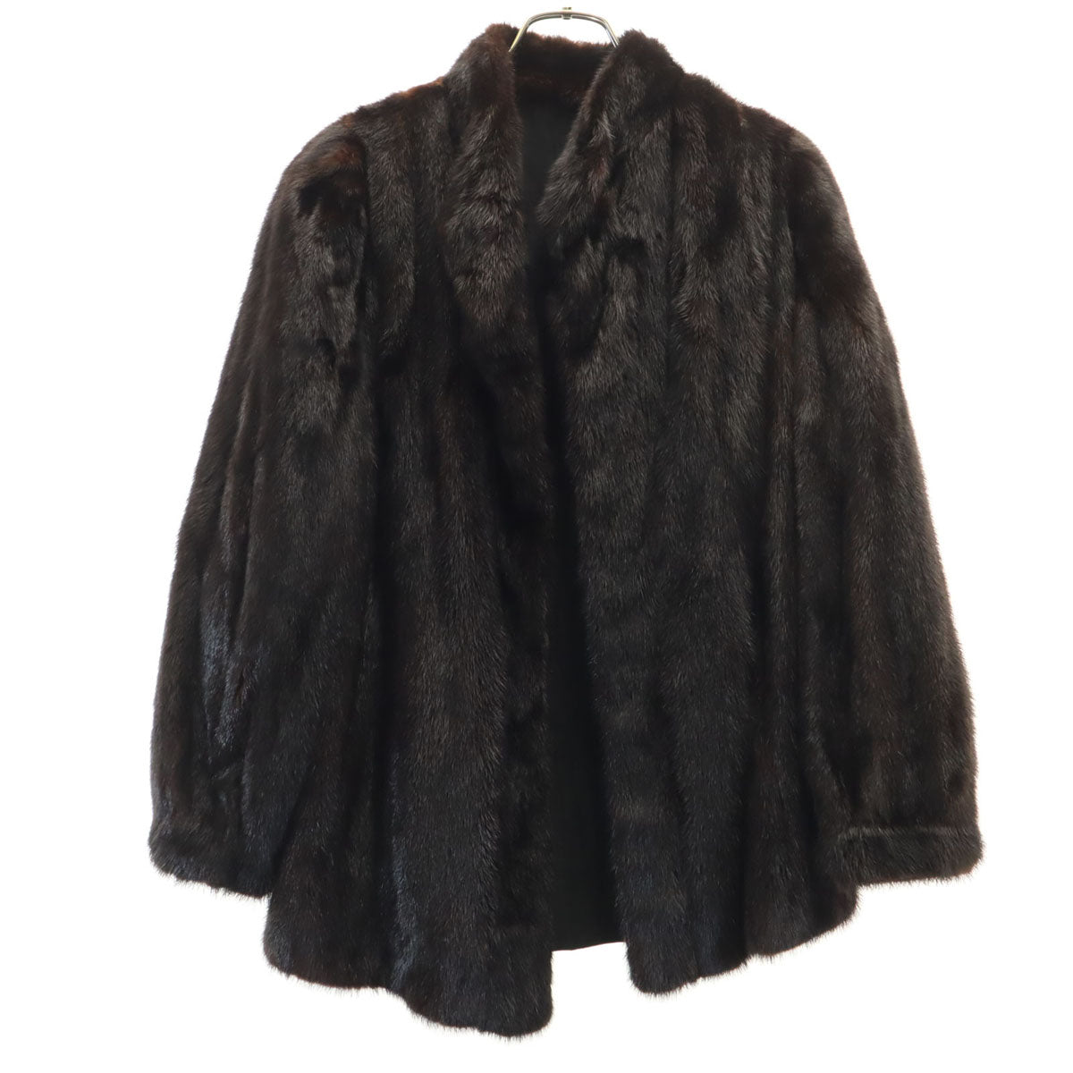リバーシブル 毛皮コート ダークブラウン レディース