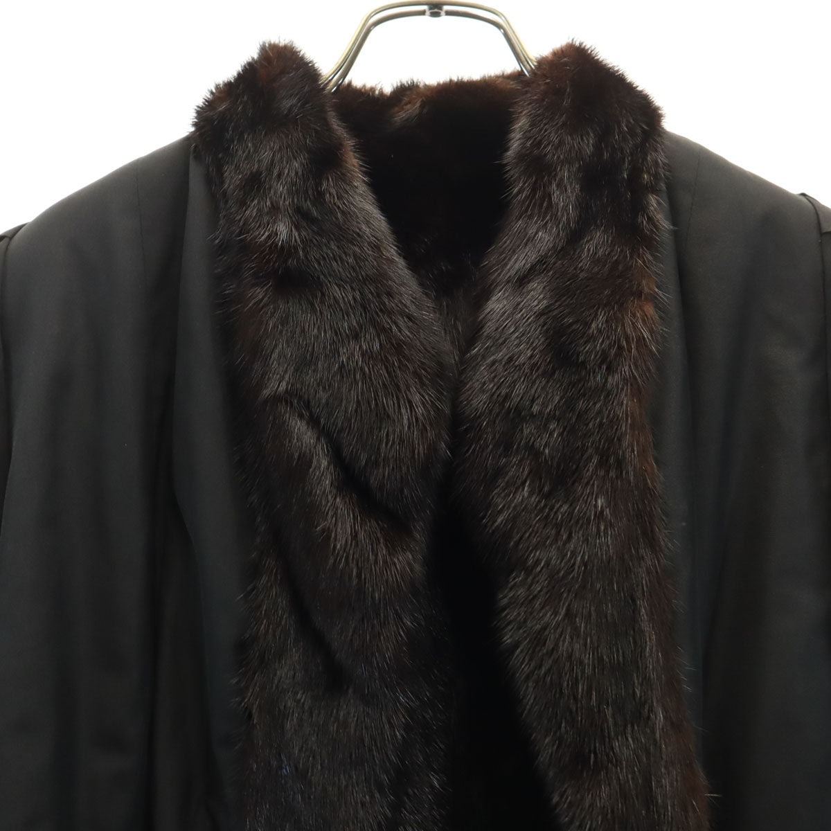 リバーシブル 毛皮コート ダークブラウン レディース