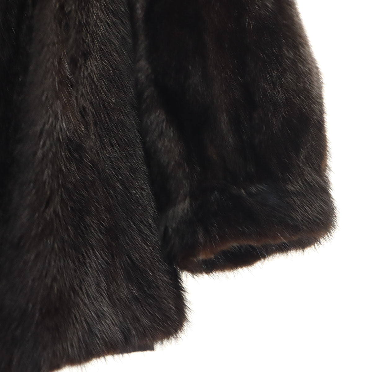 リバーシブル 毛皮コート ダークブラウン レディース