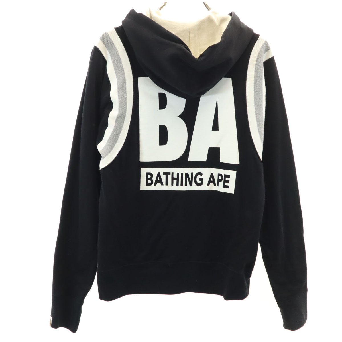 A BATHING APE アベイシングエイプ 日本製 長袖 スウェット ジップパーカー S ブラック レディース
