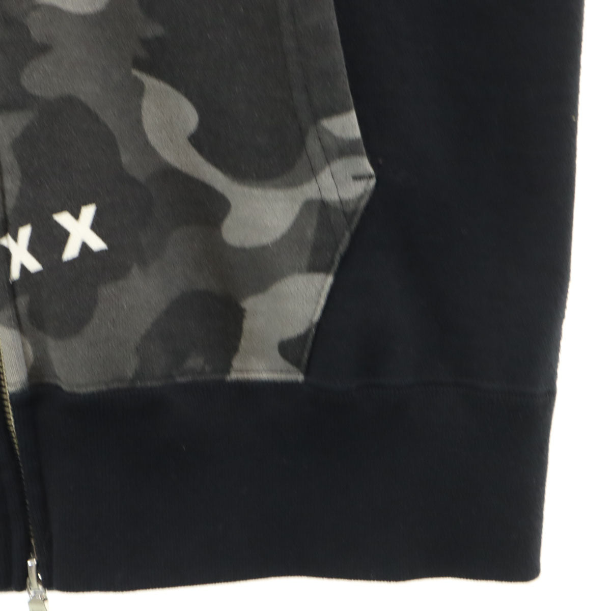 A BATHING APE アベイシングエイプ 日本製 シャーク 長袖 スウェット ジップパーカー M ブラック メンズ