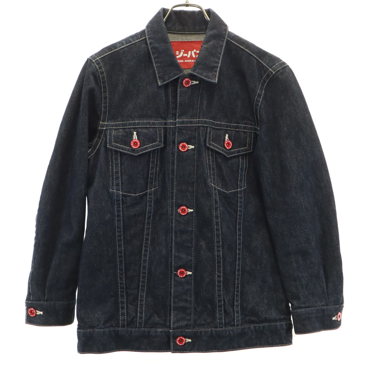 CUNE キューン 日本製 バックプリント うさぎ デニムジャケット S インディゴ ジージャン トラッカー メンズ