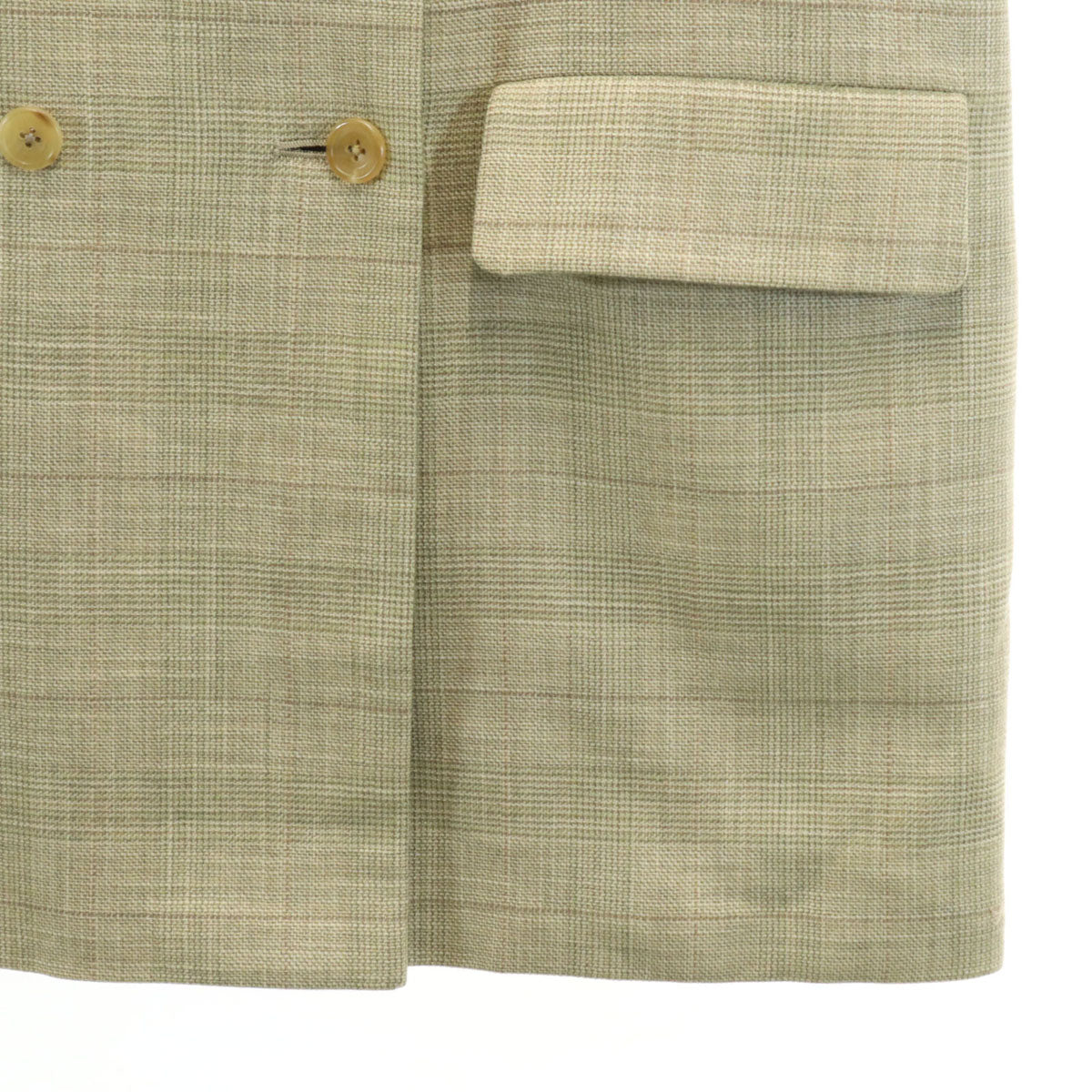 Chloe クロエ チェック柄 ダブルブレスト ジャケット 40 ベージュ レディース