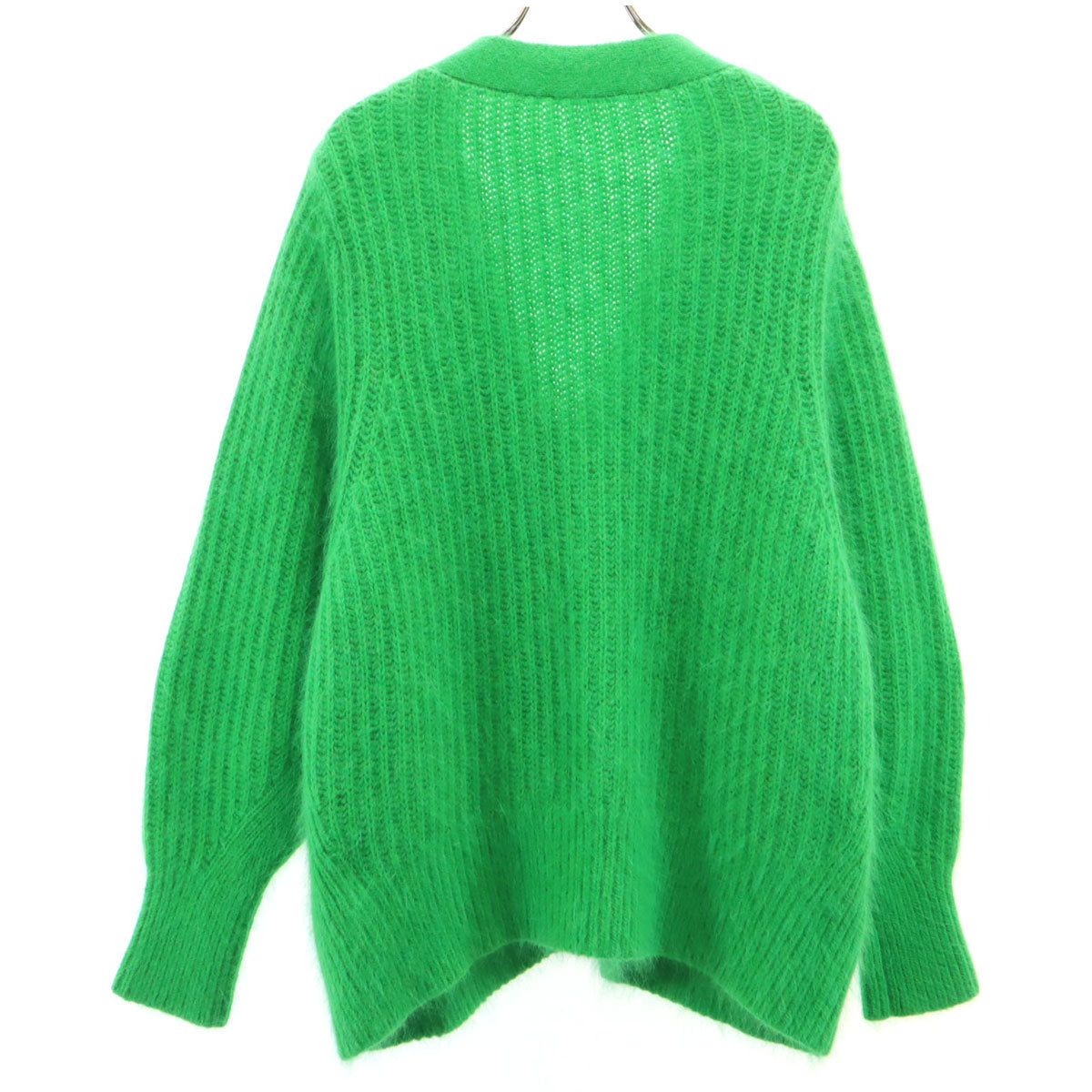 美品 Diagram ダイアグラム ウールブレンド 長袖 ニットカーディガン 36 グリーン レディース