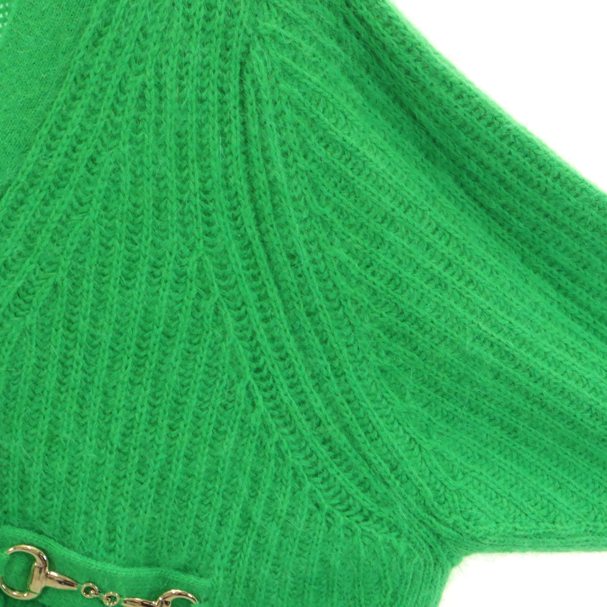 美品 Diagram ダイアグラム ウールブレンド 長袖 ニットカーディガン 36 グリーン レディース