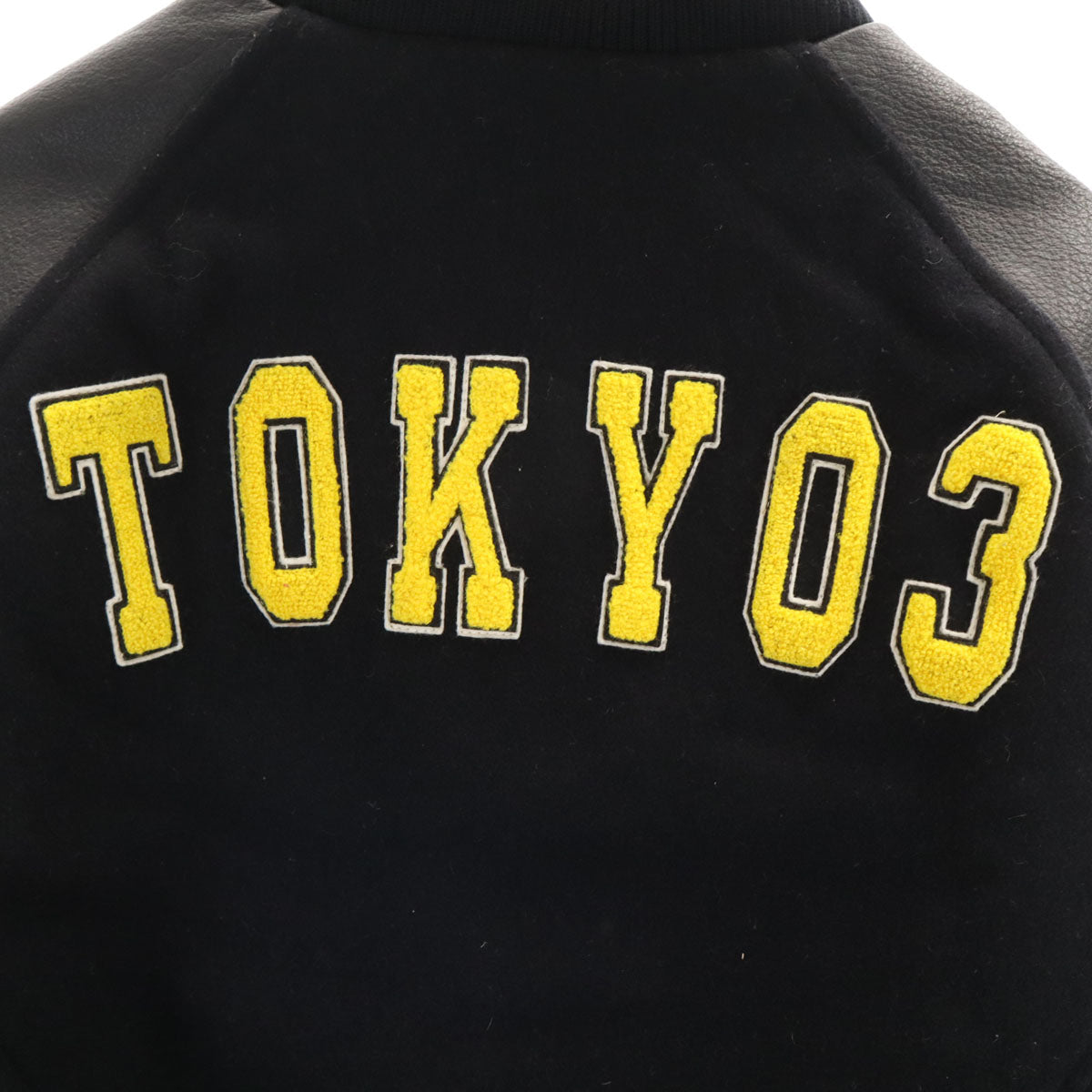 FAT エフエイティー アームレザー切替 スタジャン FAT ブラック メンズ