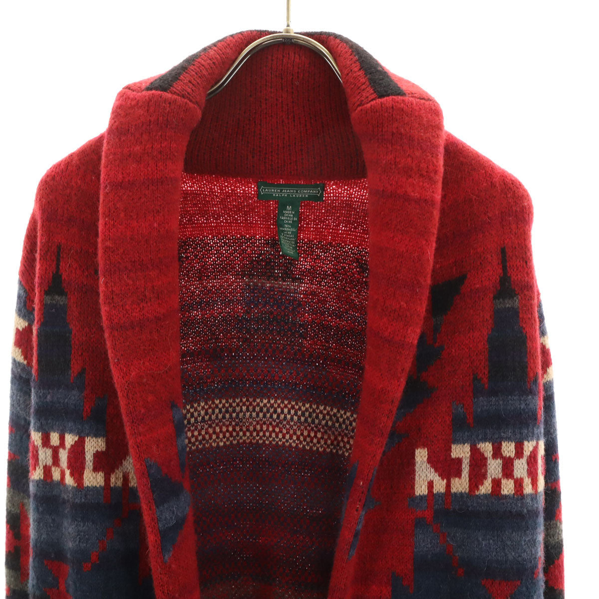 LAURENJEANSCO.RALPH LAUREN ローレンジーンズカンパニーラルフローレン ウールブレンド ガウン M レッド ニット メンズ