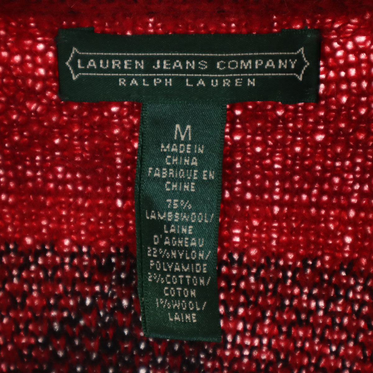 LAURENJEANSCO.RALPH LAUREN ローレンジーンズカンパニーラルフローレン ウールブレンド ガウン M レッド ニット メンズ