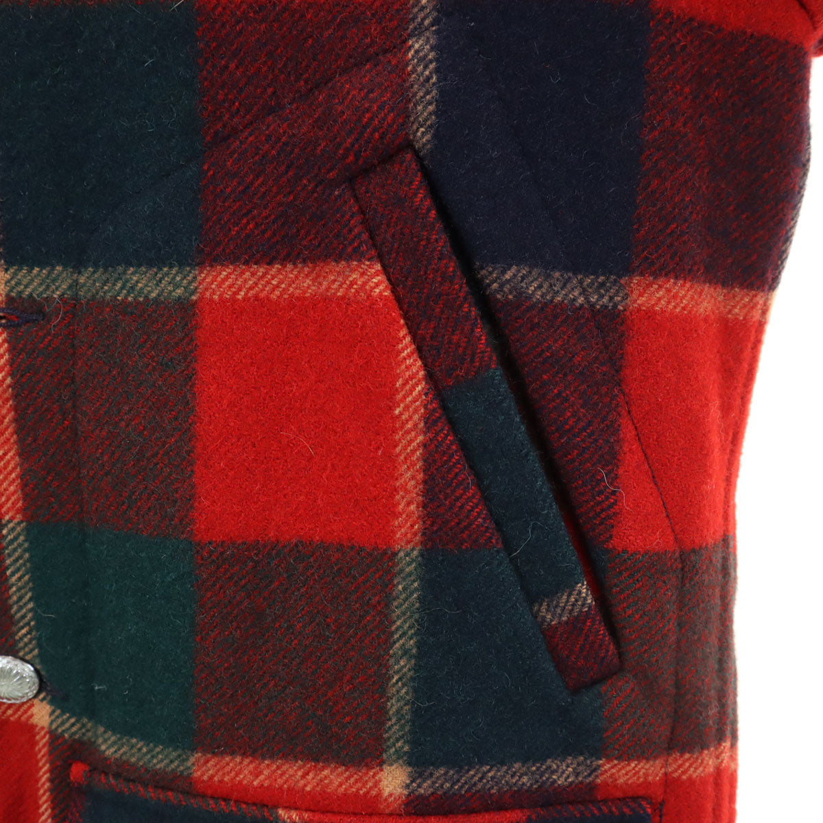 PENDLETON ペンドルトン 70s USA製 ヴィンテージ チェック柄 ウールジャケット S レッド系 メンズ