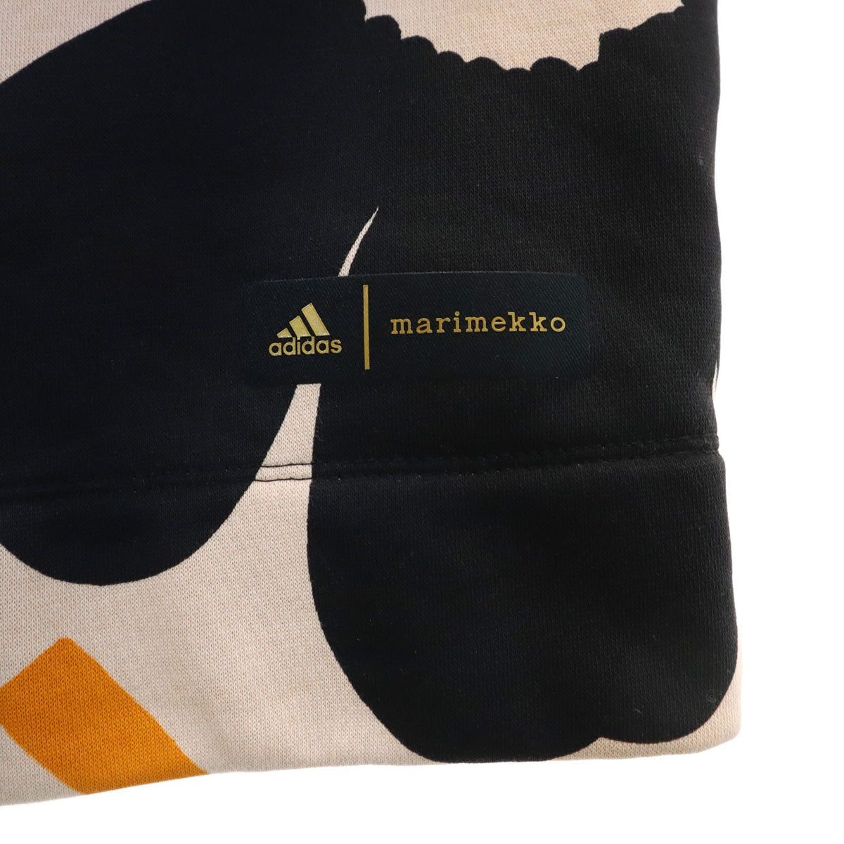adidas アディダス marimekko マリメッコ コラボ 花柄 長袖 スウェット ワンピース M ペールオレンジ レディース