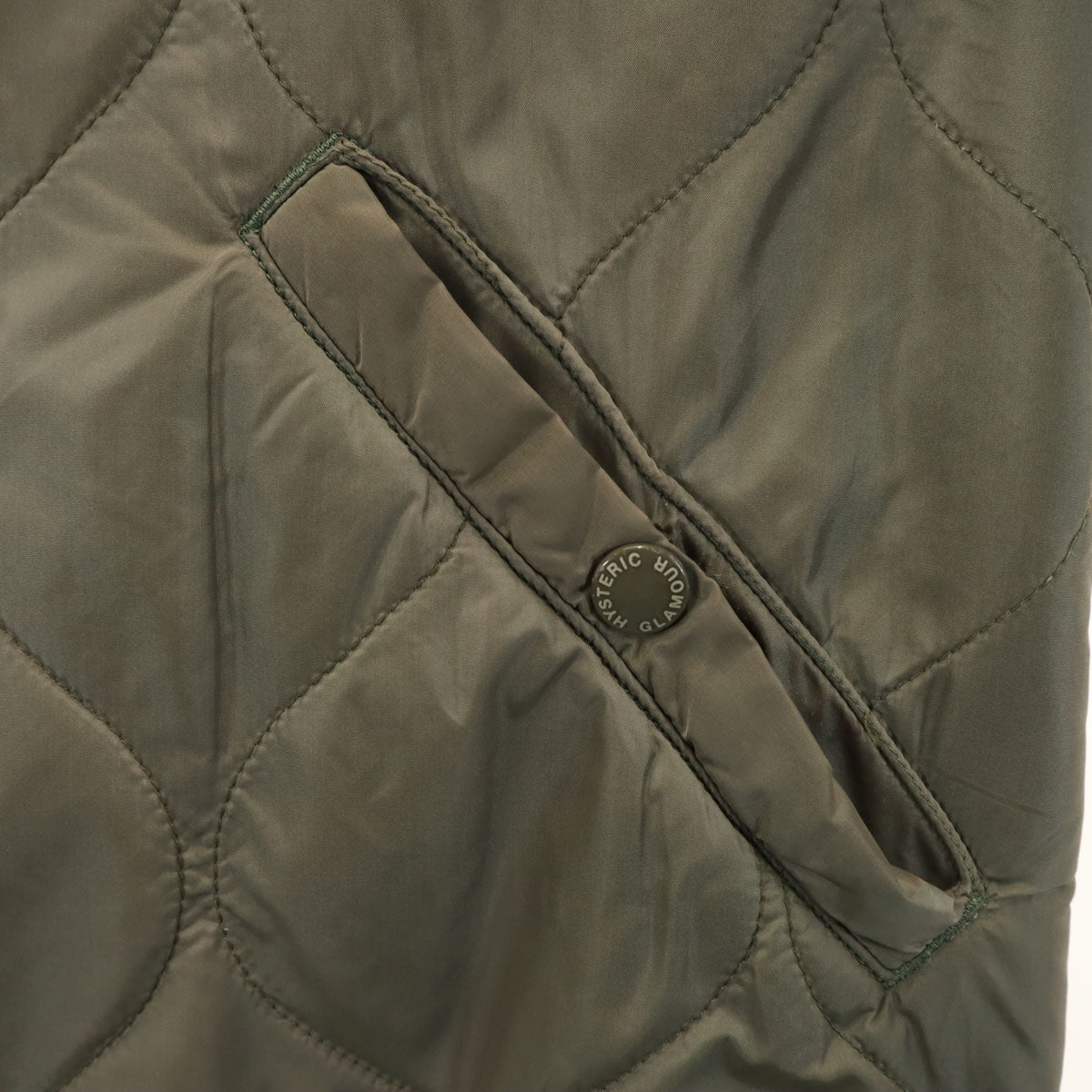 HYSTERIC GLAMOUR ヒステリックグラマー 日本製 ワッペン キルティング ブルゾン M カーキ系 メンズ