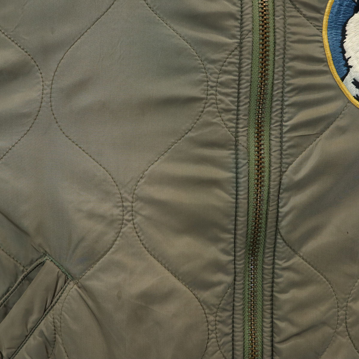 HYSTERIC GLAMOUR ヒステリックグラマー 日本製 ワッペン キルティング ブルゾン M カーキ系 メンズ