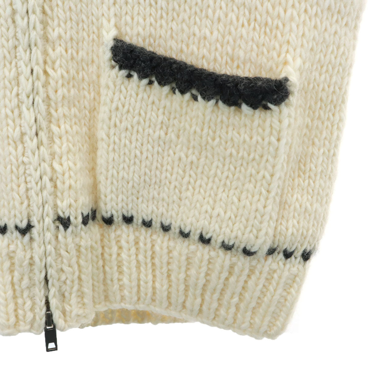 WIND AND SEA ウィンダンシー ウール100% カウチンジャケット M ホワイト セーター メンズ