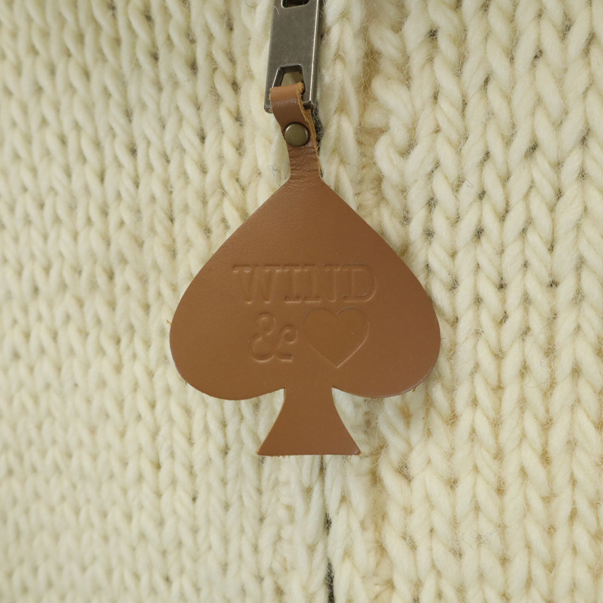 WIND AND SEA ウィンダンシー ウール100% カウチンジャケット M ホワイト セーター メンズ